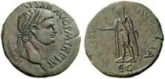 The Roman Empire Claudius, 41 – 54 Contemporary imitation sestertius 50-54, Æ 20.39 g. [TI CLAVDIVS C]AESAR AVG P M TR P IMP Laureate head r. Rev. SPES – AVGVSTA Spes, draped, advancing l., holding fl