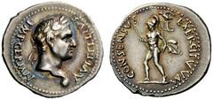 The Roman Empire Vitellius, January – December 69 Denarius, uncertain Spanish mint, Tarraco (?) circa January-July 69, AR 3.51 g. A VITELLIVS – IMP GERMAN Laureate head r. with globe at point of bust.