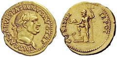 The Roman Empire Vespasian, 69 – 79 Aureus, Lugdunum circa 70, AV 7.39 g. IMP CAESAR VESPASIANVS AVG TR P Laureate head r. Rev. COS ITER – TR POT Neptune standing l., r. foot on prow, holding dolphin 