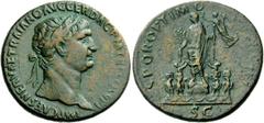 The Roman Empire Trajan, 98 – 117 Sestertius circa 103-104, Æ 21.52 g. IMP CAES NERVAE TRAIANO AVG GER DAC P M TR P COS V P P Laureate head r. Rev. S P Q R OPTIMO – PRINCIPI Trajan, holding branch in 