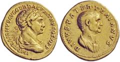 The Roman Empire Trajan, 98 – 117 Aureus circa 112-113, AV 7.15 g. IMP TRAIANVS AVG GER DAC P M TR P COS VI P P Laureate, draped and cuirassed bust r. Rev. DIVVS PATER TRAIANVS Bareheaded and draped b