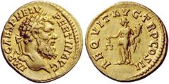 The Roman Empire Pertinax, 1st January – 28th March 193 Aureus 193, AV 6.99 g. IMP CAES P HELV – PERTIN AVG Laureate head r. Rev. AEQVIT·AVG·TR P·COS II Aequitas standing l., holding scales in r. hand