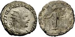 The Roman Empire Pacatianus, 248 – 249 Antoninianus, Viminacium 248-249, AR 3.50 g. IMP TI CL MAR PACATIANVS P F AVG Radiate, draped and cuirassed bust r. Rev. FIDES [MILITVM] Fides standing l., holdi