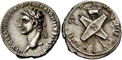 The Roman Empire Nero Claudius Drusus, father of Claudius. Denarius, Roma circa 41-45, AR 3.80 g. Description: NERO CLAVDIVS DRVSVS GERMANICVS IMP Laureate head l. Rev. DE – GE – R – MA – NIS Vexillum