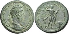 The Roman Empire Commodus, 177 – 192. Bimetallic medallion, Roma 185, Æ 56.94 g. Description: M COMMODVS ANTO – NINVS AVG PIVS BRIT Laureate, draped and cuirassed bust r. Rev. P M TR P X IMP VII COS I