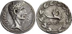 The Roman Empire Octavian as Augustus, 27 BC – 14 AD Cistophoric tetradrachm, Pergamum (?) circa 27-26 BC, AR 11.86 g. IMP CAESAR Bare head r.; to r., lituus. Rev. Cornucopiae set on capricorn’s back;