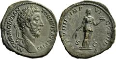 The Roman Empire Commodus, 177 – 192 Sestertius 183, Æ 21.85 g. M COMMODVS AN – TONINVS AVG PIVS Laureate head r. Rev. TR P VIIII IMP – VI – COS IIII P P Fides standing facing., head r., holding corn-