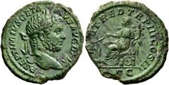 The Roman Empire Geta augustus, 209 – 212 As mid 211, Æ 11.06 g . P SEPTIMIVS GETA – PIVS AVG BRIT Laureate head r., with drapery on l. shoulder. Rev. FORT RED TRP III COS II Fortuna seated l., holdin