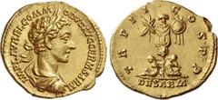 The Roman Empire Commodus, 177 – 192. Aureus 177, AV 7.29 g. IMP L AVREL COMM – ODVS AVG GERM SARM Laureate, draped and cuirassed bust r. Rev. TR P II – COS P P Two captives seated l. and r. at foot o