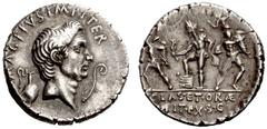 The Roman Republic No.: 416 Schätzwert/Estimation: CHF 4000.- d=19 mm Sextus Pompeius. Denarius, Sicily circa 42-40, AR 3.88 g. MAG·PIVS·IMP·ITER Head of Cn. Pompeius Magnus r.; behind, jug and before