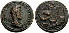 The Roman Empire Commodus Augustus, 177 – 192 No.: 559 Schätzwert/Estimation: CHF 20000.- d=40 mm Medallion circa 189, æ 73.11 g. IMP COMMODVS AVG PIVS FELIX Laureate, draped and cuirassed bust r. Rev