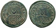 The Byzantine Empire Michel III and Basil I, 842-867 No.: 712 Schätzwert/Estimation: CHF 1000.- d=29 mm Follis circa 866-867, æ 8.43 g. +MIHAEL – IMPERAT Facing bust of Michel III, wearing crown and l