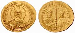 The Byzantine Empire Basil II Bulgaroctonos, 976-1025 No.: 725 Schätzwert/Estimation: CHF 1000.- d=24 mm Histamenon nomisma 1005-1025, AV 4.47 g. +IHS XIS REX REGNANTI×M Facing bust of Christ with orn