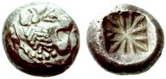 Greek Coins Dynasts of Lycia Uncertain Dynasts. No.: 1551 Schätzwert/Estimation: CHF 500.- d=19 mm Stater c. 520-480, AR 9.21 g. Rosen 681. SNG von Aulock 4041. Vismara, Lycia II, pl. 24, c. Good VF