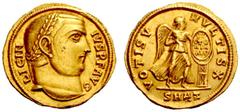 The Roman Empire Licinius I, 308-324 No.: 2171 Schätzwert/Estimation: CHF 4000.- d=21 mm Solidus, Antioch c. 313, AV 5.32 g. C 205. RIC 3. Depeyrot 30/3. Calicó 5141 (this coin illustrated). Very rare