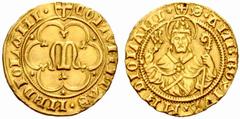 ZECCHE ITALIANE MILANO .. No.: 873 Estimate: EUR 6000 d=42 mm Repubblica Ambrosiana o altrimenti Seconda Repubblica (1447-1450) Ambrosino d’oro o fiorino, non datato, gr. 3,466 - ø 27,67 mm . D/ (scud