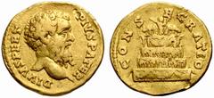 The Roman Empire Pertinax, 1st January – 28th March 193 No.: 66 Schätzwert/Estimation: CHF 6000 d=20 mm Divus Pertinax. Aureus after 193, 7.14 g. DIVVS PERT – PIVS PATER Bare head r. Rev. CONS – ECRAT