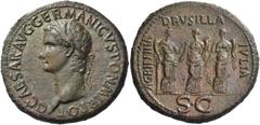 The Roman Empire Gaius, 37-41. Sestertius circa 37-38, Æ 27.12 g. C CAESAR AVG GERMANICVS PON M TR POT Laureate bust l. Rev. AGRIPPINA – DRVSILLA – IVLIA The sisters of Gaius standing facing: Agrippin