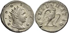 The Roman Empire Consecration coins of Trajan Decius, 249 – 251. Consecration issue of Titus. Antoninianus 250-251, AR 5.58 g. DIVO – TITO Radiate head of Divus Titus r. Rev. CONSECRATIO Eagle standin
