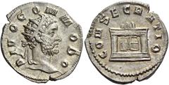 The Roman Empire Consecration coins of Trajan Decius, 249 – 251. Consecration issue of Commodus. Antoninianus 250-251, AR 2.91 g. DIVO COMMODO Radiate head of Divus Commodus r. Rev. CONSECRATIO Altar.