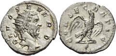 The Roman Empire Consecration coins of Trajan Decius, 249 – 251. Consecration issue of Septimius Severus. Antoninianus 250-251, AR 3.83 g. DIVO SEVERO Radiate head of Divus Septimius Severus r. Rev. C