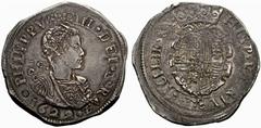 Importante collezione di monete di zecche italiane Napoli No.: 97 Estimate: CHF 40000 d=42 mm Filippo IV re di Spagna (1621-1665). Ducato 1622. AR 29,41 g. – ø 41,9 mm. PHILIPPVS • IIII • DEI • GRA • 