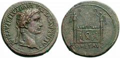 The Roman Empire Octavian as Augustus, 27 BC – 14 AD No.: 401 Estimate: CHF 12000 d=36 mm Sestertius, Lugdunum circa 9-14 AD, æ 26.58 g. C CAESAR AVGVSTVS DIVI F PATER PATRIAE Laureate head r. Rev. Fr