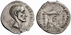 The Roman Empire Trajan, 98-117 No.: 479 Estimate: CHF 8000 d=20 mm Restored Republican coin of Trajan. Denarius 98-117, AR 3.47 g. MARCELLINVS Head of consul M. Claudius Marcellus r.; behind, triscel