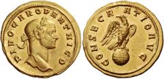 The Roman Empire Carus, 282 – 283. Divo Caro. Aureus, Siscia after 283, AV 4.62 g. DIVO CARO PARTHICO Laureate head r. Rev. CONSECRATIO AVG Eagle, with open wings, standing r. and looking backwards. C