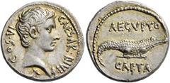 The Collection of a Perfectionist of Roman Imperial Silver Coins Octavian, 32 – 27. Denarius, uncertain Eastern mint 28 BC, AR 3.90 g. CAESAR·DIVI·F – COS·VI Bare head r.; below neck, small capricorn.