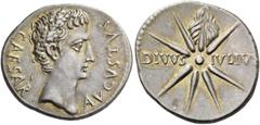 The Collection of a Perfectionist of Roman Imperial Silver Coins Octavian as Augustus, 27 BC – 14 AD. Denarius, Caesaraugusta (?) circa 19–18 BC, AR 3.77 g. CAESAR – AVGVSTVS Oak-wreathed head r. Rev.