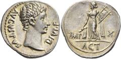 The Collection of a Perfectionist of Roman Imperial Silver Coins Octavian as Augustus, 27 BC – 14 AD. Denarius, Lugdunum 15-13 BC, AR 3.84 g. AVGVSTVS – DIVI·F Bare head r. Rev. IMP – X Apollo Citharo
