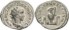 The Collection of a Perfectionist of Roman Imperial Silver Coins Herennius Etruscus, caesar 250 – 251. Antoninianus 250-251, AR 3.50 g. Q HER ETR MES DECIVS NOB C Radiate, draped and cuirassed bust r.