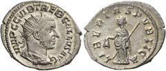 The Collection of a Perfectionist of Roman Imperial Silver Coins Trebonianus Gallus, 251 – 253. Antoninianus, Mediolanum 251-253, AR 3.62 g. IMP C C VIB TREB GALLVS AVG Radiate, draped and cuirassed b