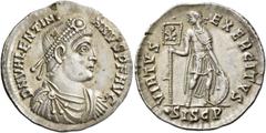 The Collection of a Perfectionist of Roman Imperial Silver Coins Valentinian I, 364 – 375. Miliarense, Siscia 367-375, AR 4.51 g. D N VALENTINI – ANVS P F AVG Pearl-diademed, draped and cuirassed bust