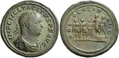 The Roman Empire Tacitus, 275 – 276. Medallion 275-276, Æ 21.30 g. IMP C M CL TACITVS P F AVG Laureate, draped and cuirassed bust r. Rev. ADL – OCVTIO – AVG Tacitus, in military attire, standing l. on