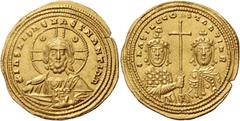 The Byzantine Empire Basil II Bulgaroctonos, 11 January 976 – 15 December 1025, with Constantine VIII, co-emperor throughout the reign. Histamenon 1005-1025, AV 4.42g. +IhS XIS REX REGNANTIhM Facing b