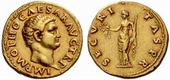 An Important Collection of Roman Gold Coins Part I The Roman Empire Otho, January – April 69 No.: 12 Estimate: CHF 20000 d=19 mm Aureus January–April 69, 7.38 g. IMP M OTHO CAESAR AVG TR P Bare head r