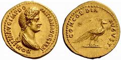 An Important Collection of Roman Gold Coins Part I The Roman Empire Domitia, wife of Domitian No.: 16 Estimate: CHF 60000 d=22 mm Aureus 82–84, 7.73 g. DOMITIA AVG IMP DO – MITIAN AVG GERM Draped bust