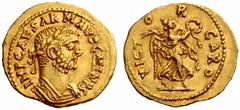 An Important Collection of Roman Gold Coins Part I The Roman Empire Carinus Caesar, 282 – 283 No.: 70 Estimate: CHF 10000 d=19 mm Aureus, uncertain mint or Alexandria 282-283, 4.66 g. IMP CAESAR M AVR