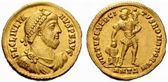 An Important Collection of Roman Gold Coins Part I The Roman Empire Julian II Augstus, 361 – 363 No.: 98 Estimate: CHF 4000 d=22 mm Solidus, Antiochia 361–363, 4.50 g. FL CL IVLIA – NVS P F AVG Perl-d