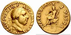 An Important Collection of Roman Gold Coins Part II The Roman Empire Vitellius Imperator, 2 January – 18 April 69 No.: 139 Estimate: CHF 5000 d=19 mm Aureus, Lugdunum 2 January-18 April 69, 7.21 g. A 
