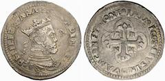 Importante serie di monete di zecche italiane Parte I Cagliari Filippo II di Spagna (1556-1598). No.: 19 Estimate: EUR 1000 d=45 mm Da 10 reali. AR 28,56 g. – ø 43,1. PHILIP·R·ARA·ET·SARDINIE· Busto c