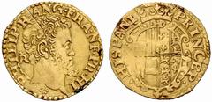 Importante serie di monete di zecche italiane Parte II NAPOLI Filippo II, Principe di Spagna I periodo (1554-1556). No.: 1048 Estimate: EUR 750 d=24 mm Scudo con sigle IBR. AV 3,32 g. PHILIP  R  ANG