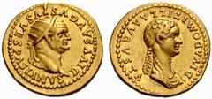 The Roman Empire Vespasian, 69 – 79 No.: 41 Estimate: CHF 200000 d=20 mm Divus Vespasianus and Diva Domitilla. Aureus circa 81-84, AV 7.70 g. DIVVS AVGVSTVS VESPA SIANVS Radiate head of Vespasian r. R