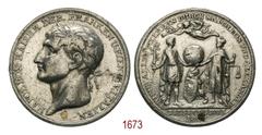 NAPOLEONE IMPERATORE Pace di Tilst, 1807, Berlino, stagno 30,66g. Ø40,5mm. [3,2mm. NAPOLEON KAISER DER FRANKEN U: KŒNIG V: ITALIEN. Testa laureata di Napoleone a s. Rv. FRIEDE ALLEN VŒLKERN DURCH NAPO