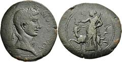 The Roman Empire Octavian as Augustus, 27 BC – 14 AD. Divus Augustus. Bronze, Leptis Magna Syrticae 21-31, Æ 29.36 g. DIVOS – AVGVSTVS Laureate head r.; above, star. Rev. LPQY in neo-Punic characters 
