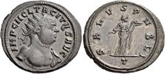 The Roman Empire Tacitus, 275 – 276. Antoninianus, Ticinum 276, billon 5.40 g. IMP C M CL TACITVS AVG Radiate bust r., wearing drapery on l. shoulder. Rev. SALVS PVBLI Salus, draped and diademed, stan