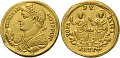 The Roman Empire Valentinian I, 364 – 375. Solidus, Antiochia quinquennalia 368, AV 4.44 g. D N VALENTINI – ANVS P F AVG Pearl and rosette-diademed bust l., wearing imperial mantle and holding mappa i