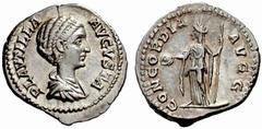 The Barry Feirstein Collection of Ancient Coins Part I The Roman Empire The mint is Roma unless otherwise stated Plautilla, wife of Caracalla No.: 138 Estimate: CHF 150 d=20 mm Denarius 203, AR 3.36 g